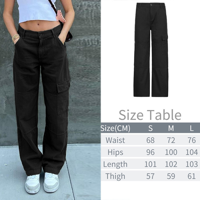 Pocket Straight Oversized Harajuku Vintage Low Rise Wide Leg Loose Jeans