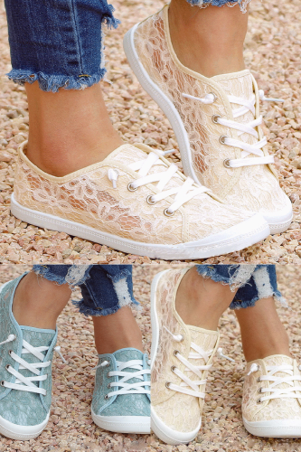 Lace Hollow Out Breathable Mesh Casual Flats