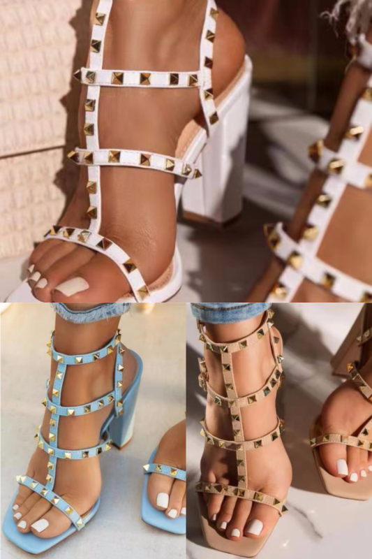 Fashion Gladiator Luxury Rivet High Heels Sexy Sandals