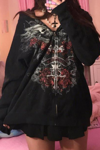 Vintage Gothic Print Sweatshirts