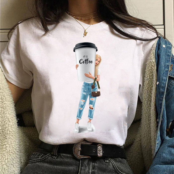 Fashion Ladies Print Harajuku Cute T-Shirt