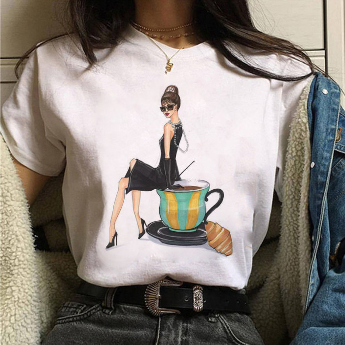 Fashion Ladies Print Harajuku Cute T-Shirt