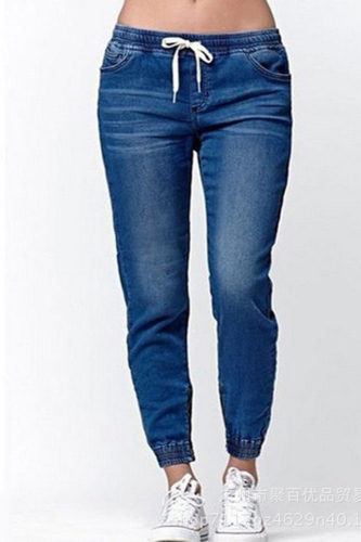 Casual Elastic Sexy Women's Denim Drawstring Jeans