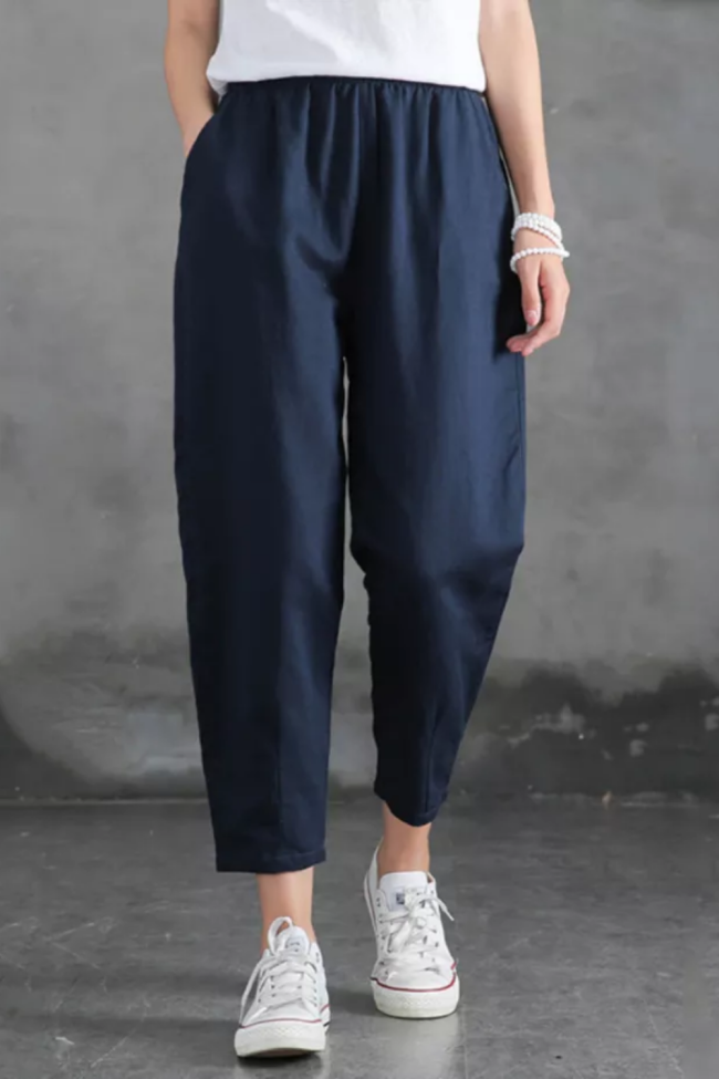 Women's Vintage Cotton Linen Casual Loose Pants