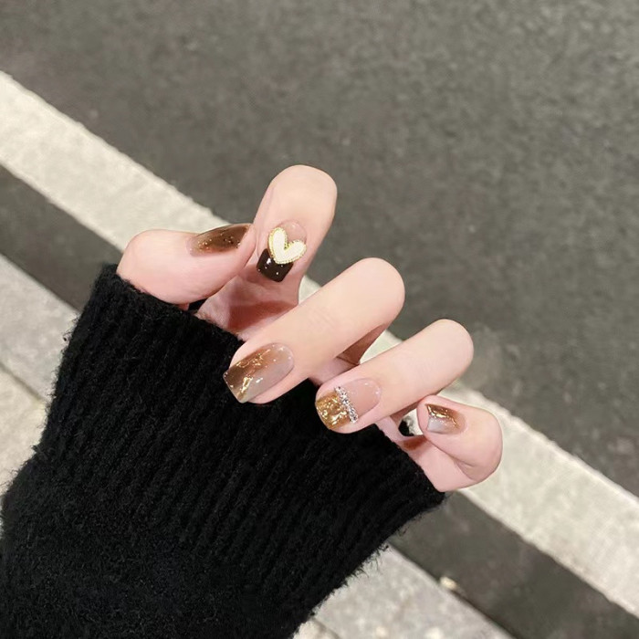 Mother-of-pearl Chain Wear Smudged Gold Foil Nail Art Sticker
