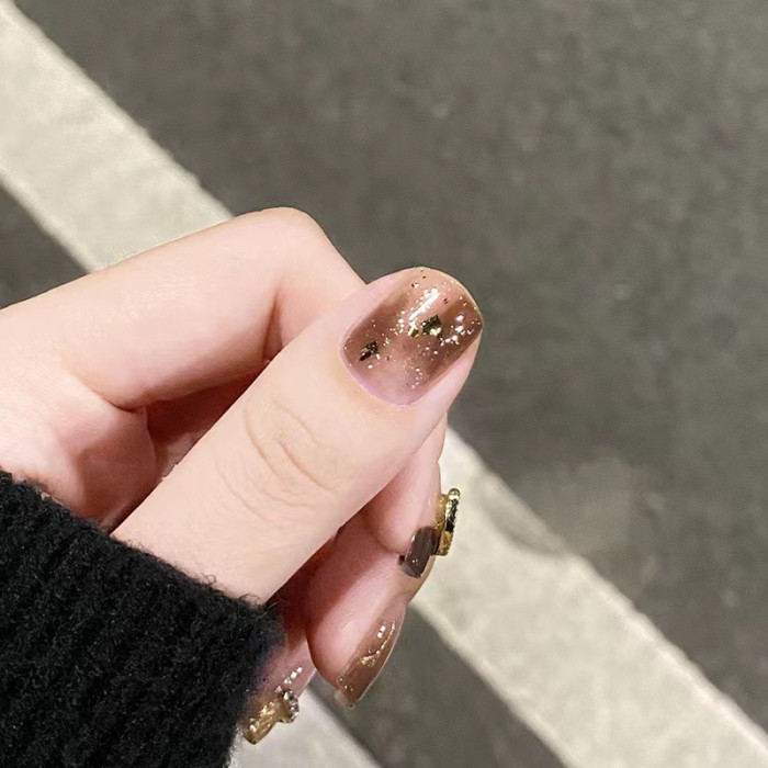 Mother-of-pearl Chain Wear Smudged Gold Foil Nail Art Sticker