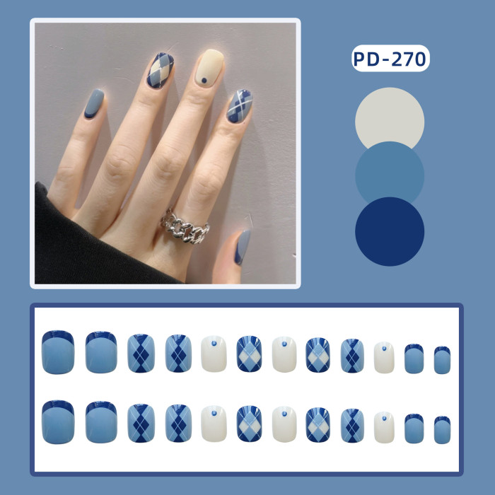 Fashion Blue British Style   Beauty Wearable Nail Art Sticker