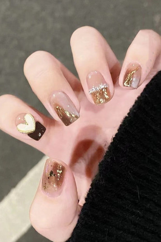 Mother-of-pearl Chain Wear Smudged Gold Foil Nail Art Sticker