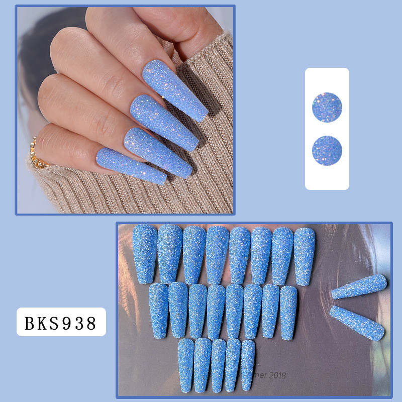 Fashion Flash Blue Wearable Detachable Beautiful Nail Stickers