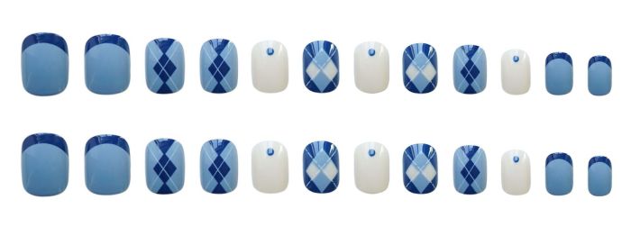 Fashion Blue British Style   Beauty Wearable Nail Art Sticker
