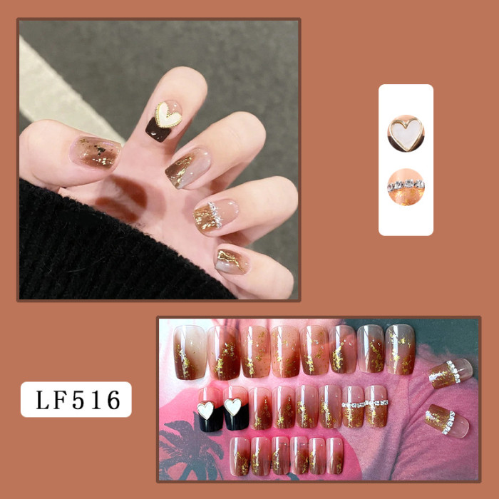 Mother-of-pearl Chain Wear Smudged Gold Foil Nail Art Sticker