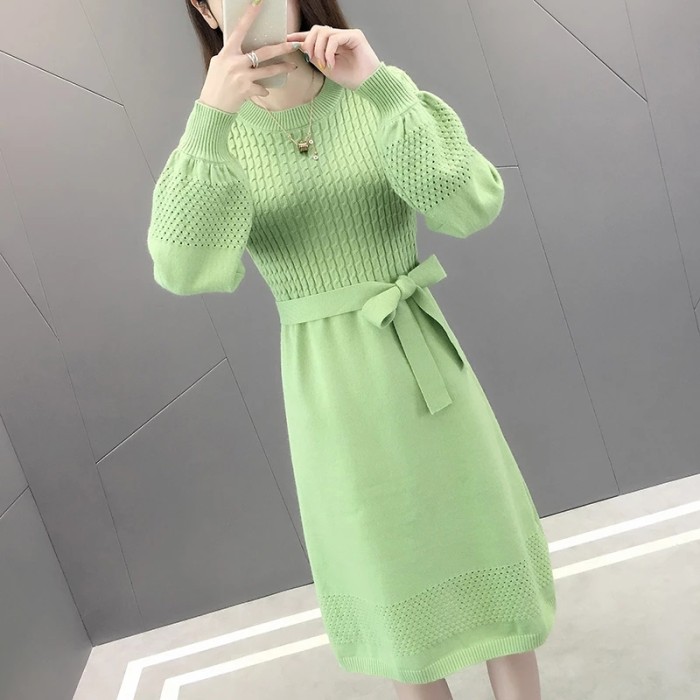 Casual O-Neck Loose Sweater Dress