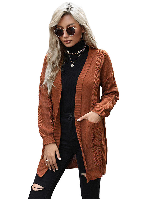 Fashion Casual Long Sleeve Knitted Cardigan Sweater