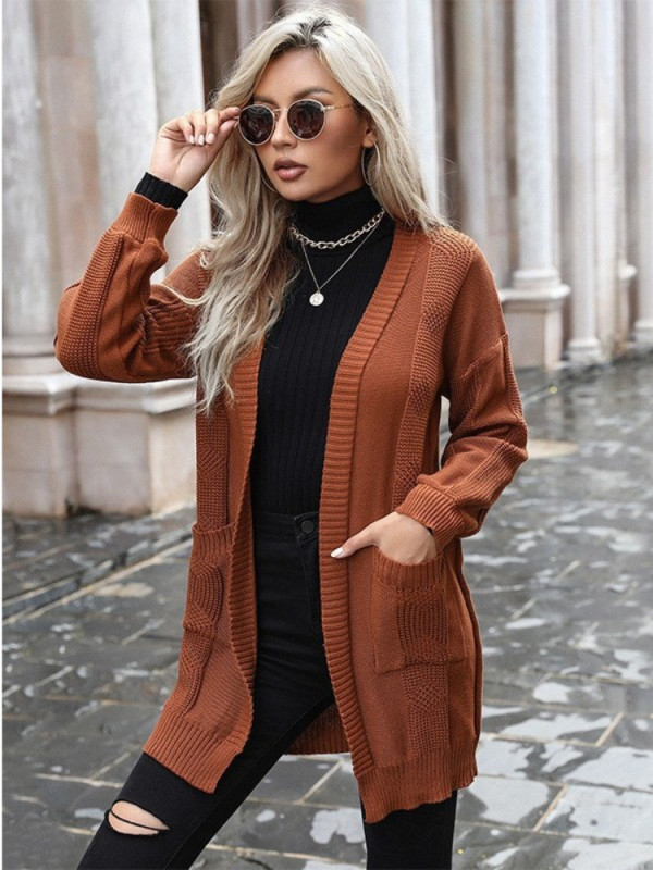 Fashion Casual Long Sleeve Knitted Cardigan Sweater
