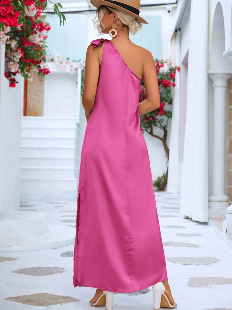 AMBER™ – Sophisticated One Shoulder Maxi Dress