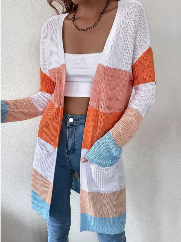 Ladies Fashion Knit Loose Sweater Jacket Cardigan