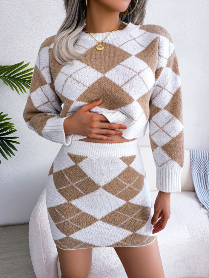 Knit Sweater Casual Two Piece Set