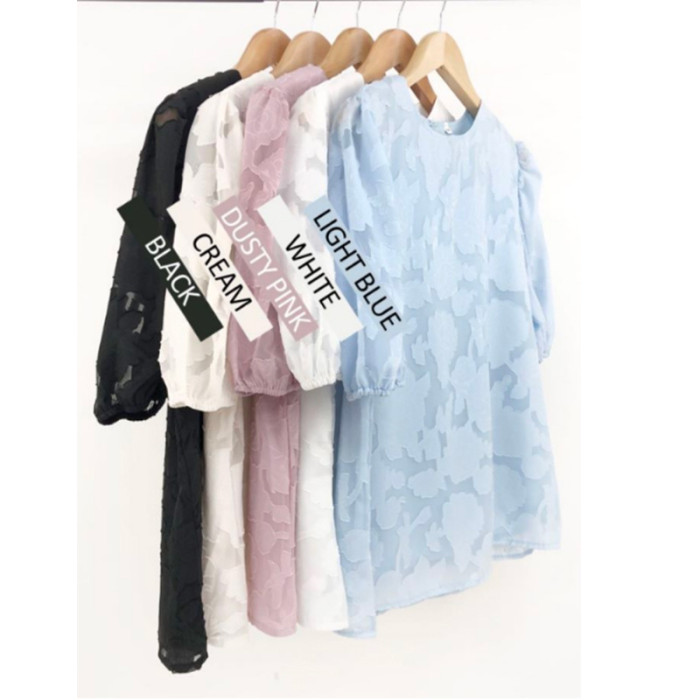 Fashion Puff Sleeve Chiffon Loose Shirt