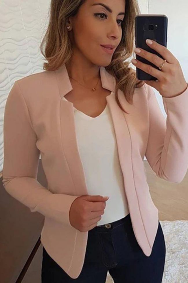 Women's Fashion Long Sleeve Solid Color Top Blazer