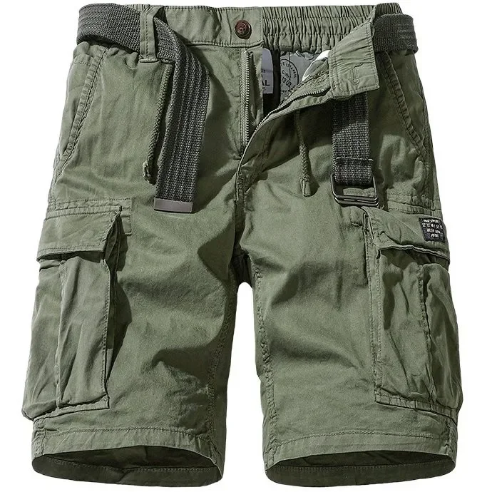 Men's Outdoor Solid Color Loose Multi-pocket Cargo Shorts