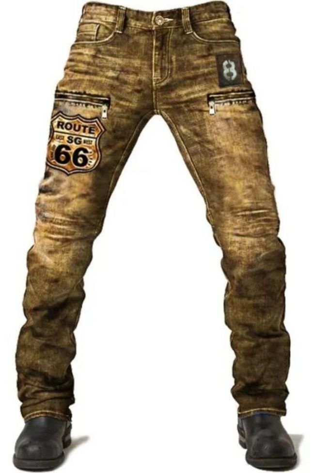 Men's Route 66 Retro Washed Tactical Denim Pants