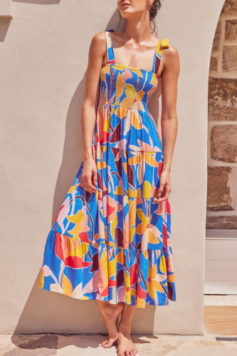 Summer Sleeveless Print Boho Dress