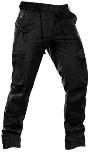 Men's Elastic Waist Drawstring Multi-Pocket Cargo Pants