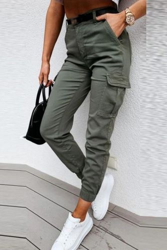 Women's Casual Slim Fashion Tight Cargo Pants