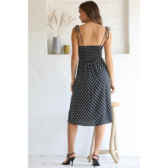 Sexy Backless Split Sling Sleeveless Midi Dress