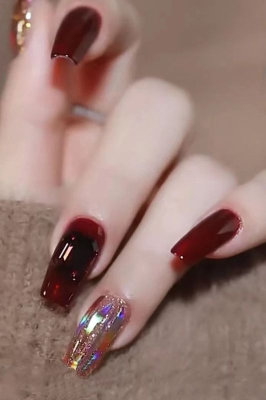Fashionable and Exquisite Handmade Long Magic Color Manicure  Nails