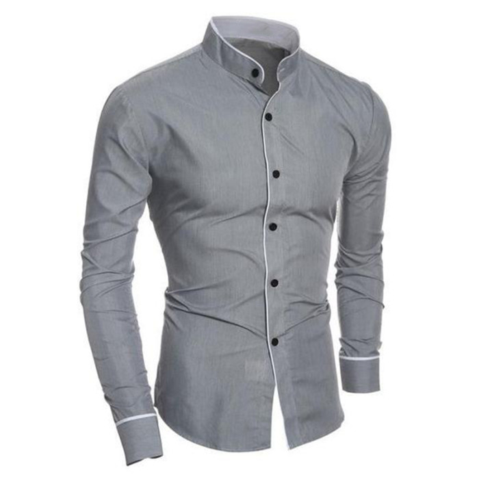 Men's Fashion Solid Color Slim Fit Shirt