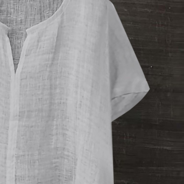 Linen Men's Breathable Comfortable Solid Color Loose Harajuku Casual Shirt