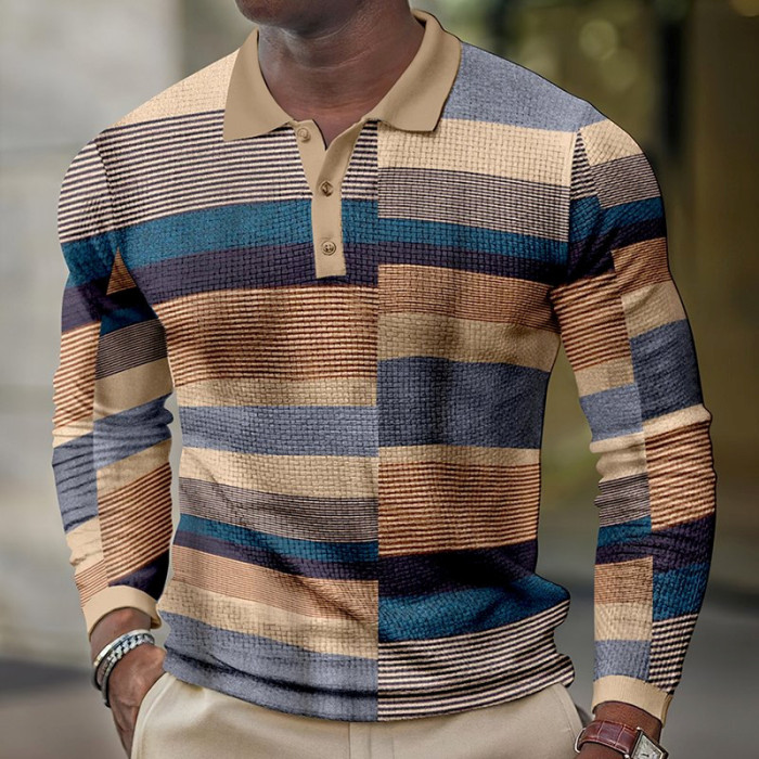 Men's Fashion Long Sleeve Casual Golf Polo Shirts
