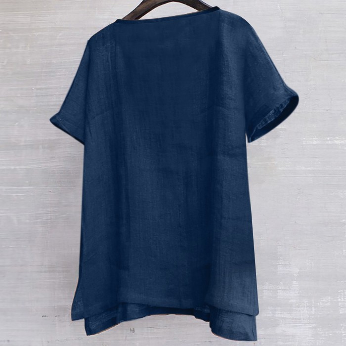 Linen Men's Breathable Comfortable Solid Color Loose Harajuku Casual Shirt