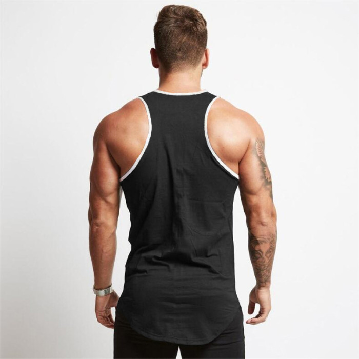 Men's Fitness Fashion Sleeveless Top Cotton Fitness Sports Vest