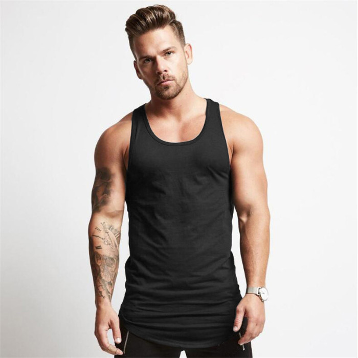 Men's Fitness Fashion Sleeveless Top Cotton Fitness Sports Vest