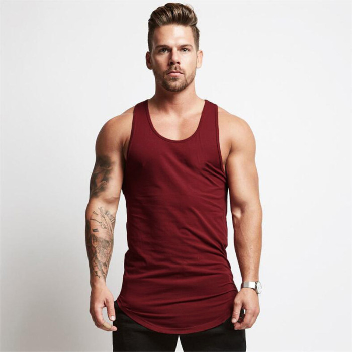 Men's Fitness Fashion Sleeveless Top Cotton Fitness Sports Vest