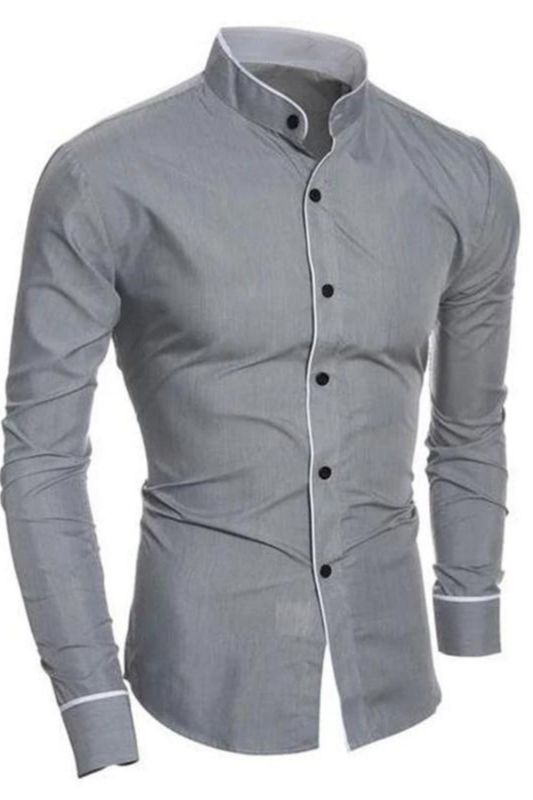 Men's Fashion Solid Color Slim Fit Shirt