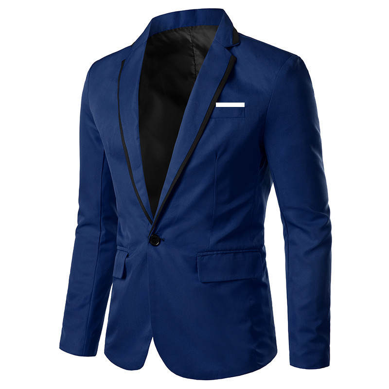 Men's Fashion Casual Solid Color Blazer Business Wedding Party Outerwear