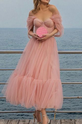 Fashion Boho Style Party Sexy Solid Color Bandeau Prom Dress