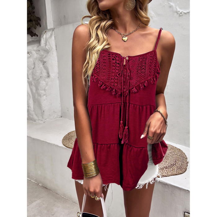 Casual Holiday Suspender Knit Camisole Top