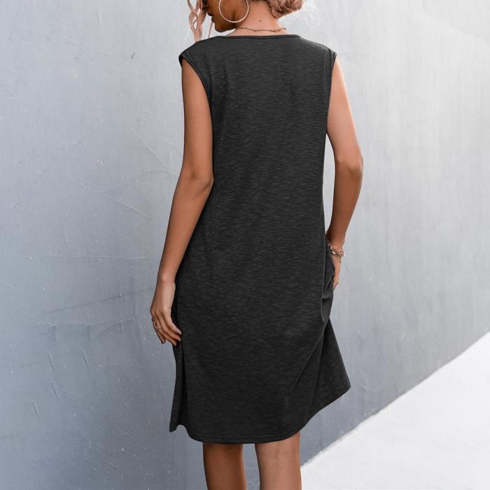 Ruffle Casual Knee-Length V-neck Midi Dress