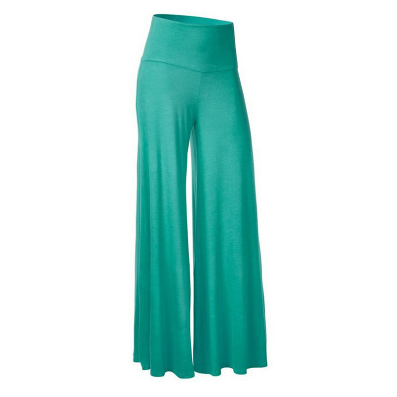 Summer Fashion Casual Solid Color Elastic Waist Loose Elegant Wide Leg Pants