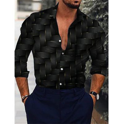Men's Long Sleeve Casual Printed Fashion Loose Shirt