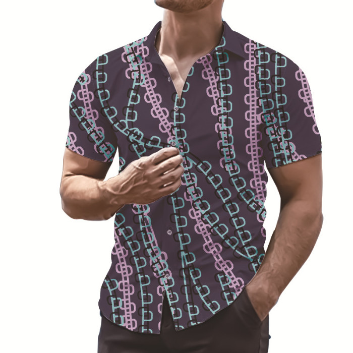 Fashion Short Sleeve Printed Casual Tops Men's T Shirts