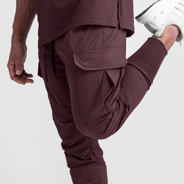 Fashion Men's Thin Ice Silk Casual Multi-Pocket Fitness Training Pants