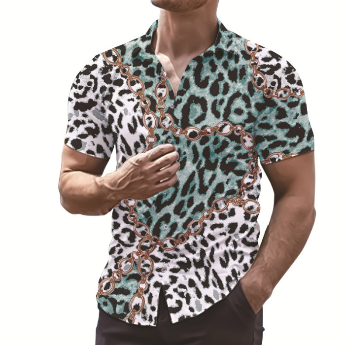 Fashion Short Sleeve Printed Casual Tops Men's T Shirts