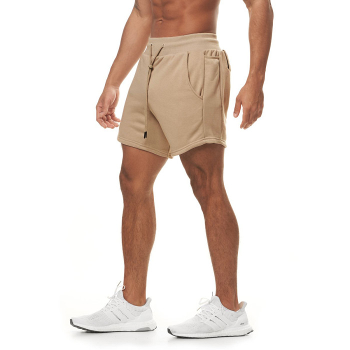 Men's Pure Cotton Solid Color Casual Running Training Fitness Sports Shorts