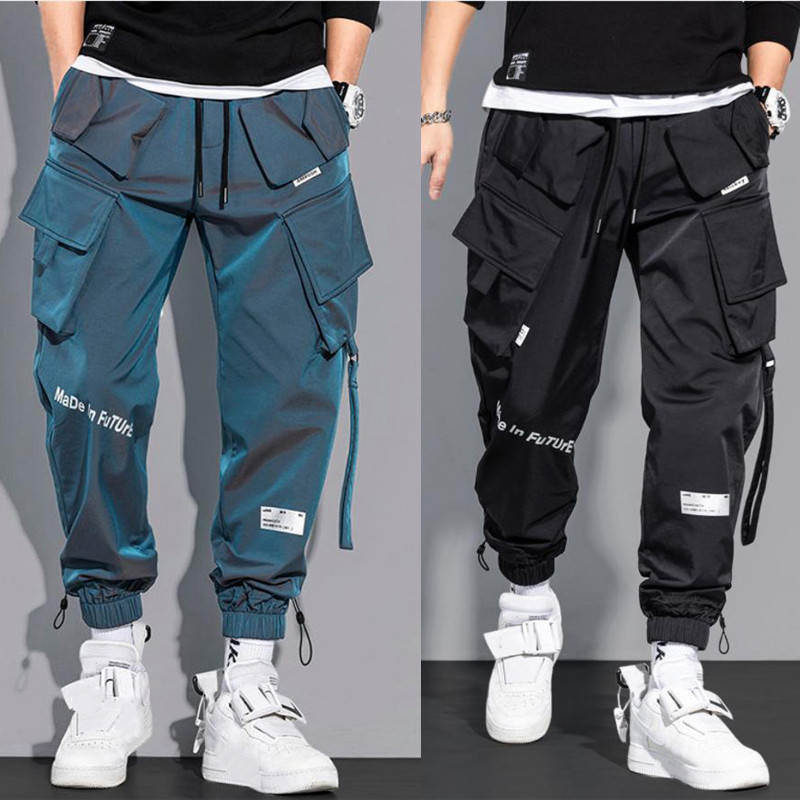 Men's Fashion Hip Hop Pocket Fashion Street Solid Color Cargo Pants