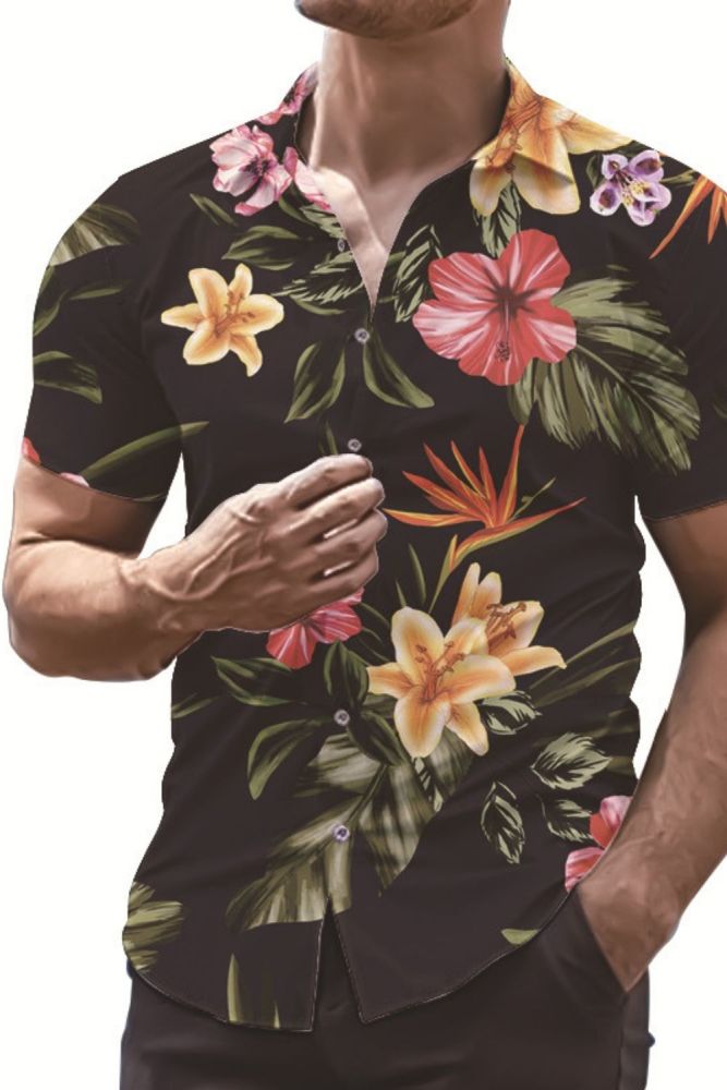 Fashion Short Sleeve Printed Casual Tops Men's T Shirts